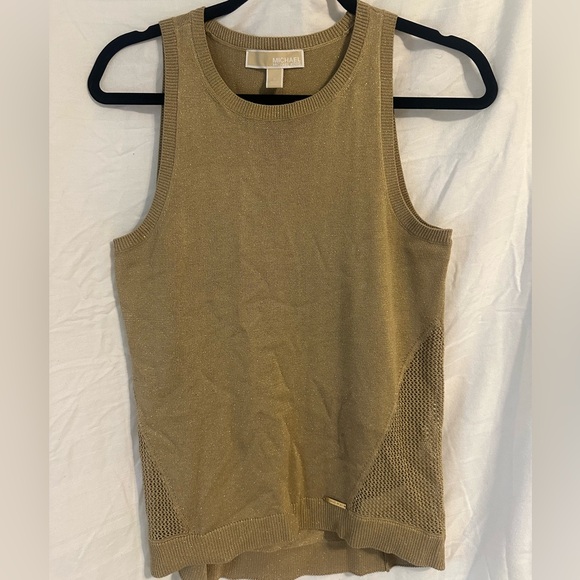 Michael Kors Metallic Gold Knit Top - Picture 1 of 5